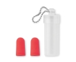 Earplugs for travel with carry case colour red