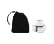 Set of metallic ice cubes in a bag colour black