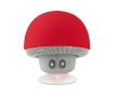 Bluetooth speaker in a mushroom shape with suction cup colour red
