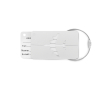 Aluminium luggage tag for bags with airplane motif colour matt silver