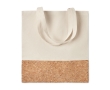 Tote bag with cork bottom and long handles, 160 g/m2 colour beige