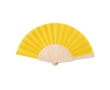 Affordable hand fan made of wood and polyester for events colour yellow