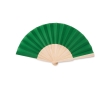 Affordable hand fan made of wood and polyester for events colour green