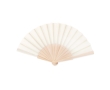 Affordable hand fan made of wood and polyester for events colour beige