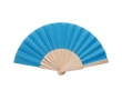 Affordable hand fan made of wood and polyester for events colour royal blue