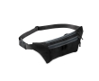 Double zip multi-pocket polyester bum bag colour black