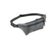 Double zip multi-pocket polyester bum bag colour grey