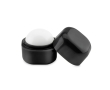 Ball-shaped lip balm in a box made of ABS, SPF 15 colour black