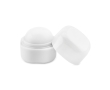 Ball-shaped lip balm in a box made of ABS, SPF 15 colour white