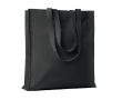 Eco cotton bag with reinforced long handles, 140 g/m2 colour black