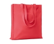 Eco cotton bag with reinforced long handles, 140 g/m2 colour red