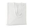 Eco cotton bag with reinforced long handles, 140 g/m2 colour white