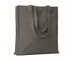 Eco cotton bag with reinforced long handles, 140 g/m2 colour dark grey