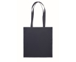 Eco cotton bag with reinforced long handles, 140 g/m2 colour navy-blue