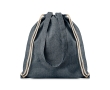 Drawstring bag with handles made from recycled cotton, 140 g/m2 colour blue