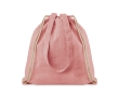 Drawstring bag with handles made from recycled cotton, 140 g/m2 colour red
