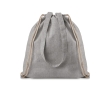 Drawstring bag with handles made from recycled cotton, 140 g/m2 colour grey