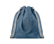 Drawstring bag with handles made from recycled cotton, 140 g/m2 colour royal blue
