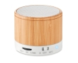 Round wooden Bluetooth speaker colour white