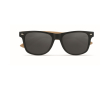 Sunglasses, bamboo temples & mirrored lenses, UV400 protection colour black