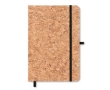 Notebook with cork cover for trade fairs and promotions, A5 colour black