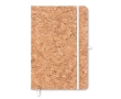 Notebook with cork cover for trade fairs and promotions, A5 colour white