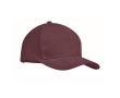 Promotional baseball cap with 6 panels and tuck tab colour burgundy