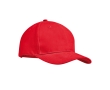 Promotional baseball cap with 6 panels and tuck tab colour red