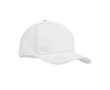 Promotional baseball cap with 6 panels and tuck tab colour white