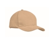 Promotional baseball cap with 6 panels and tuck tab colour beige