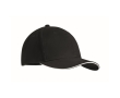 Promotional baseball cap with 6 panels and tuck tab colour white/black