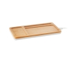 Desk organiser with phone charging station, bamboo surface colour white