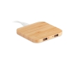 Wireless phone charger made from natural bamboo colour wood