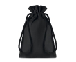 Small cotton drawstring bag for gifts, 105 g/m2 colour black