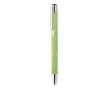 Recyclable wheat straw ballpoint pen with blue ink colour green