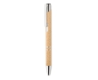 Recyclable wheat straw ballpoint pen with blue ink colour orange