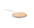 Round wireless fast-charging charger made of bamboo, 10W colour wood