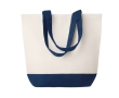 Canvas shopping bag with coloured base, 170 g/m2 colour blue