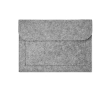 Affordable document bag made of RPET felt with Velcro fastener colour grey