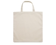 Affordable cotton tote bag with short handles, 140 g/m2 colour beige