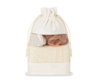 Bath set, 2 sponges and pumice stone in jute bag colour beige