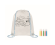Non-woven backpack & pens with colourable design for children colour light blue