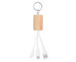 Bamboo keyring with USB cables for promotions colour wood