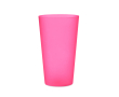 Reusable PP cup with frosted finish surface, 500 ml colour transparent red