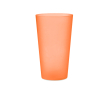 Reusable PP cup with frosted finish surface, 500 ml colour transparent orange