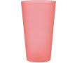 Reusable PP cup with frosted finish surface, 500 ml colour transparent red