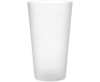 Reusable PP cup with frosted finish surface, 550 ml colour transparent white