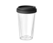 Takeaway cup made of borosilicate with silicone lid, 350 ml colour black
