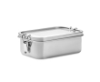 Leak-proof stainless steel lunch box, locking clasps, 750 ml colour matt silver