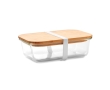 Modern snack lunch box from glass with bamboo lid, 900 ml colour transparent